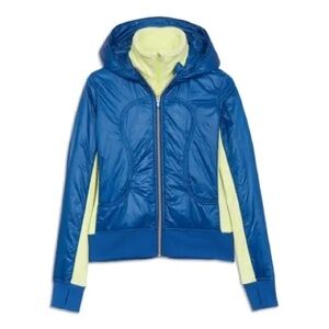 Lululemon Blue / Neon Uba Hoodie Softshell Jacket - 12